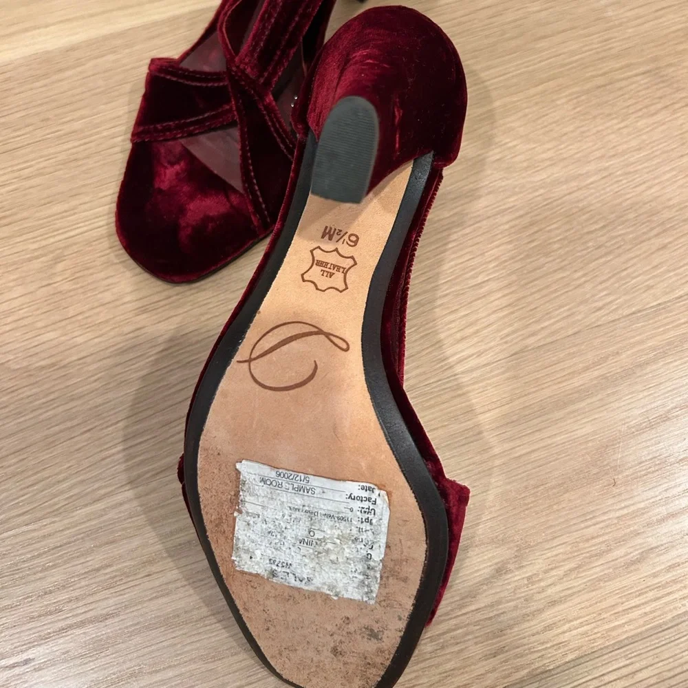 Anthropologie Delman Crystal Velvet Heels - Picture 3 of 3